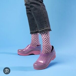 Dansko Professional Purple Sheer Clear Clogs 38